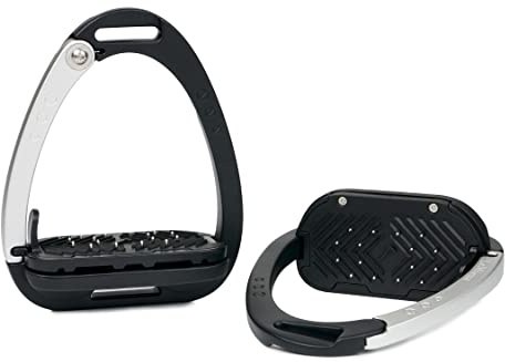 LeMieux Vector Balance Stirrup - Black / Aluminium - Aviation Grade Aluminium - Lightweight - Ergonomic Footplate