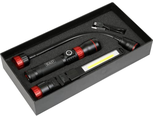 Sealey LED0131R - Lámpara de inspección recargable LED COB 3 en 1 intercambiable