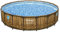 Bestway Power Steel Swim Vista Series Frame Pool Komplett-Set mit Filterpumpe Ø 549 x 122 cm, Holz-Optik (Pinie), rund