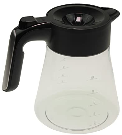 Generisch Glaskanne für Braun KF9050 KF9170 MultiServe Kaffeemaschine, 1 Liter, Schwarz, Glas, mit Deckel, Kaffeekanneersatzteil