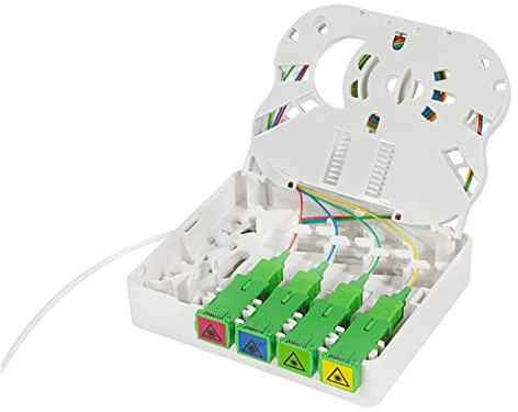 Logilink 066555 Boîte de Terminaison Optique d'Appartement (STOA) FTTH 4X SC/APC avec Câble d'installation de 40 m Beige