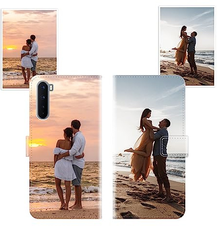 Sunrive Personalisierte hülle kompatibel mit OnePlus Nord (5G) Handyhülle Benutzerdefiniert,Schutzhülle Lederhülle handykette universal Etui mit Eigenem Foto Bild Text Individuelle