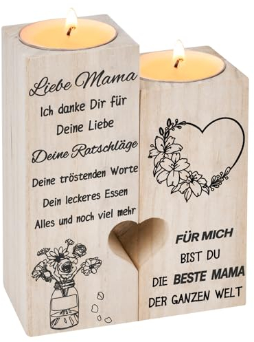 Geschenk für Mama Oma, Nikolaus Geschenke Personalisierte Kerzenhalter, Geschenk für Mama Frauen zum Muttertag Weihnachten Geburtstag