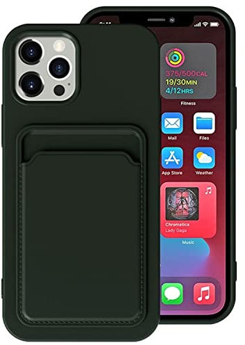 König Design Handyhülle kompatibel mit Apple iPhone 12 Pro Schutzhülle Case Cover Kartenfach Grün