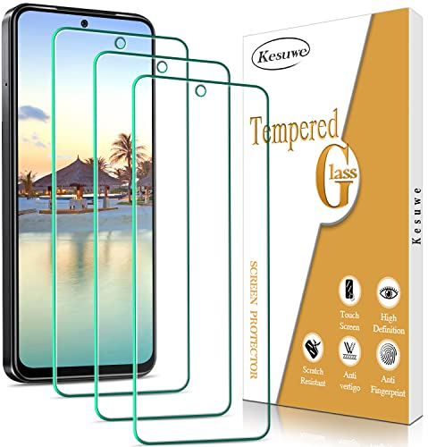 Kesuwe [3 Piezas] Protector Pantalla para Xiaomi Redmi Note 11, Redmi Note 11S 4G, Xiaomi Poco M4 Pro 4G, 9H Dureza Cristal Templado, Antiarañazos, Sin Burbujas, 0.33 mm Ultra Transparente