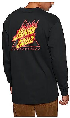 SANTA CRUZ longsleeve Flame not a dot shirt herren lange ärmel schwarz original (M), Schwarz , M