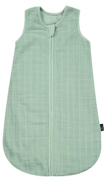 Alvi Mull-Schlafsack Baby Schlafsack, 0.5 TOG für den Sommer, 100% Baumwolle, atmungsaktiv Uni Granite, 100cm
