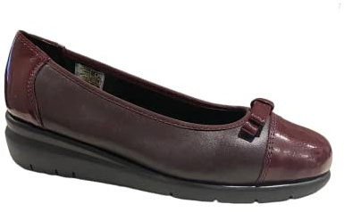 Melluso Ballerina da Donna in Pelle e Vernice con Zeppa - K55233 (bordò, Numeric_37)