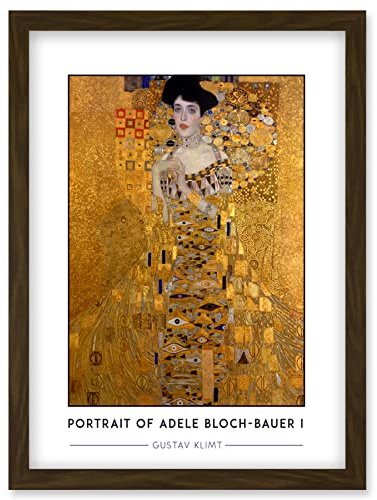 Wee Blue Coo Gustav Klimt Portrait Of Adele Bloch-Bauer I The Lady in Gold Painting Artwork Framed Wall Art Print A4