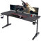Devoko Bureau Gaming 160 x 60cm, Grande Surface de Table Gaming Ergonomique,Stable Bureau Gamer en Forme de T avec Rangement pour Câbles, Crochet pour Casque, Porte-Gobelet et Tapis de Souris