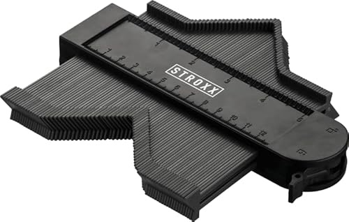 STROXX - Kunststoff Konturenlehre - mit Feststeller - dünne Taststifte - ideal für Laminat, Fliesen etc. (125mm)