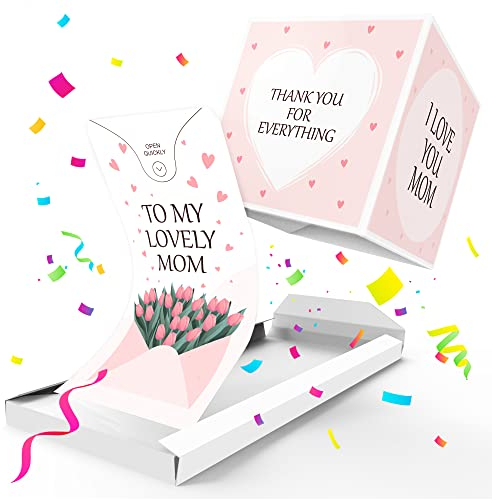 Notta&Belle FEEL LOVE EVERY MINUTE «BOOM!» Best Mom Ever Muttertagskarte, Explosion Grußkarte Konfetti Muttertag, Geschenkidee für Mama Geburtstag
