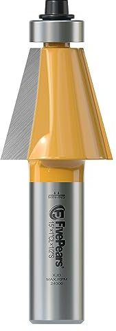 FivePears Fasenfräser-Bit, 1,27 cm Schaft, 15 Grad, 2,5 cm Schnittlänge, Kantenformung, abgeschrägte Hartmetallbestückte Fräser mit Lager, Gehrungswinkel, Fräser Werkzeug