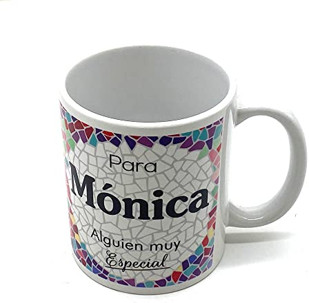PLUS HOME Taza personalizada con nombre. Regalos personalizados con nombre y texto. Tazas con frases originales.MÓNICA