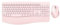 PEIOUS Wireless Keyboard and Mouse - Ergonomic Combo, Full Size Keyboard with Palm Wrist Rest, Cordless, 2.4G USB, Windows Computers, Laptops - Pink