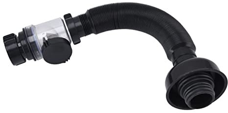 Ghzste Tuyau d'évacuation d'évier en PVC flexible pour évier de cuisine et salle de bain Noir (Multifonction)