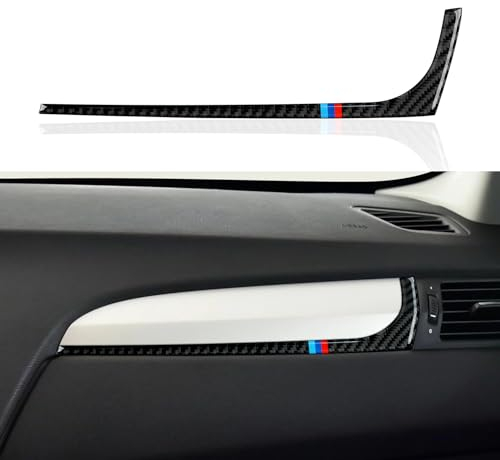 Auto Armaturenbrett Aufkleber Abdeckung Cover Kohlefaser Decal Trim passt Kompatibel mit X3 F25 (2011-2017) / X4 F26 (2014-2018) Interieur Zubehör (Beifahrerseite)