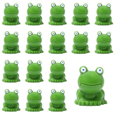 CPSYTE miniaturas de Resina, pequeñas Ranas Resina, pequeñas Figuras de Rana para Acuario, jardín, Paisaje, casa de muñecas, decoración de macetas de Bricolaje(50 Piezas, Material de Resina, Verde)