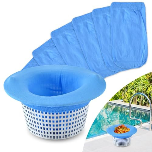 jiawaggag Lot de 20 Bleu Chaussette Filtre Piscine Chaussettes de Skimmer Filtre Skimmer Piscine pour Les Feuilles de Piscine Les Impuretés Les Débris de Sable Fin et Autres Articles Divers