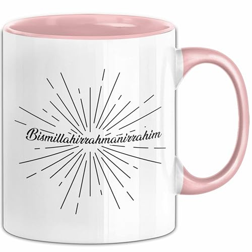 Eid Mubarak Tasse Geschenk Muslime Geschenkidee Sprüche für Muslimische Menschen Feiertag Kaffee-Becher (Rosa)