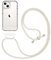 doqui Handyhülle mit abnehmbarem Band | Flexible Handykette verstellbar | Clear-Pearl (iPhone 15)