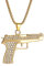 Kawailay Pistole Halskette Pistole Waffe Anhänger Kette Rock Punk Hip Hop Goldkette Rapper Biker Cooles Halskette für Männer Frauen - Gold Stil 2