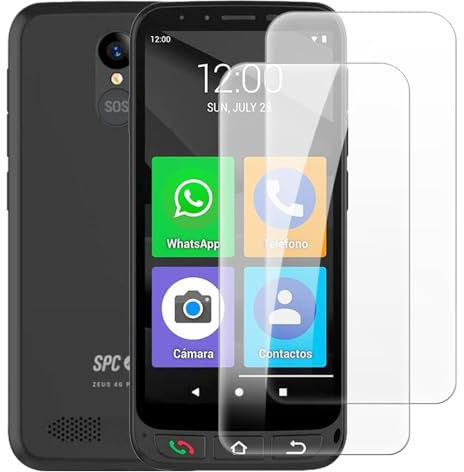 2er-Pack Gehärtete Schutzfolie Kompatibel mit SPC Zeus 4G, Klar, Kratzfest, Blasenfrei, Einfache Anbringung