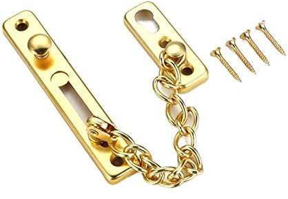 YJzhAHanG Kettenschloss,Tür Kettenschloss, Sicherheitstürkette for den Haushalt, Sicherheitsschloss-Set, Hotelzubehör. (Farbe: ORO)