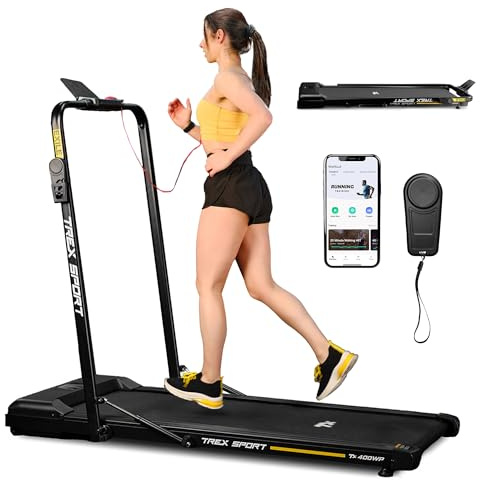 TREX SPORT Walking Pad TX-400WP Exile | Laufband für zuhause bis 12 km/h | Laufband für Schreibtisch mit Fernbedienung mit LED-Anzeige, Treadmill for Home