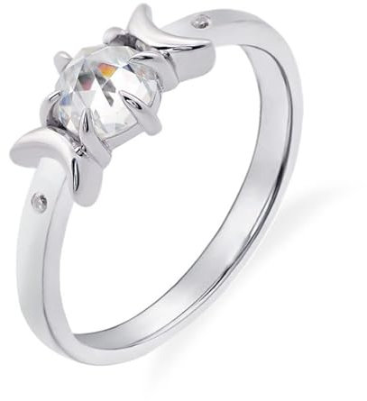 Wycian Damen Ring Verlobung, Ehering Platin 950 Platin Pt Pt950 Größe 50 (15.9) Moissanit Rundschliff Weiß Npassbar Für Abschluss