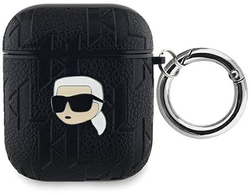 CG Mobile Karl Lagerfeld KLA2PGKIPK Hülle für AirPods 1/2 Schwarz Monogram Karl Head