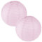 2 Stück Lampenschirm Papier Lampions Rund, Lampions Hellrosa Heißluftballon Deko für Party Garten Hochzeit Geburtstage Dekoration (20cm)
