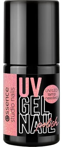 essence studio nails UV GEL NAIL polish, Nr. 03, Pink, langanhaltend, farbintensiv, vegan, ohne Mikroplastikpartikel, ohne Parfüm, ohne Parabene, 1er Pack (5ml)