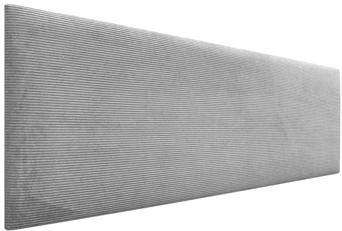 DHOME Kopfteil in unifarbenem Cord, hohe Qualität, modernes gepolstertes Kopfteil, Luxus-Bett, gepolstertes Schlafzimmer (Grau, 135 cm)