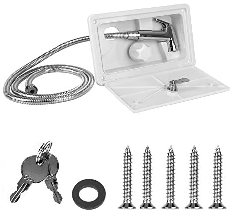 Wohnmobil Zubehör, For Boot Marine Camper Wohnmobil Caravan RV Dusche Box Kit ABS + Metall Mit Schloss Camper Zubehör RV Externe außen Dusche