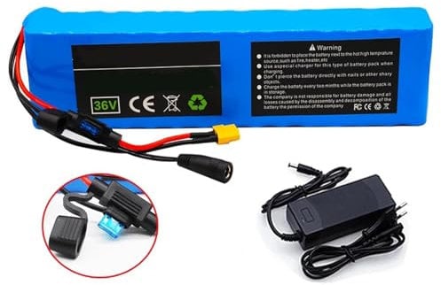 GNIUBBDB 36V 20/14/12/10Ah 10S3P E-Bike Lithium Ion Battery Pack with Charger Built-in BMS Protection Ideal for 200-1200W Electric Bicycle Motor 36V 12Ah,XT60 Plug