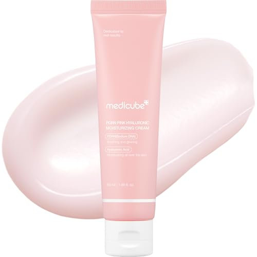 Medicube Salmon DNA PDRN Rosa Hyaluron Feuchtigkeitscreme Rosa Beruhigende Creme Hyaluronsäure, Niacinamid, feuchtigkeitsspendend und straffend, ungleichmäßiger Hautton, Porenpflege