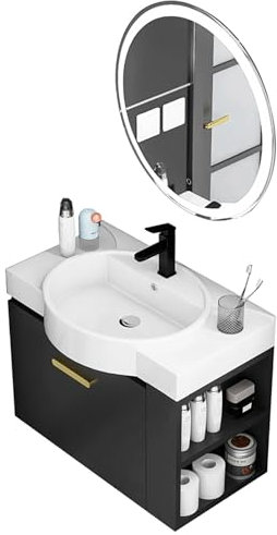 SXSYTR Lave Main d'angle, Vasque À Poser Lave Main Céramique Lavabo Salle De Bain Salle d'eau, Vasque d'angle Suspendu Vasque À Poser, pour Salle De Bain Vestiaire WC(64cm)
