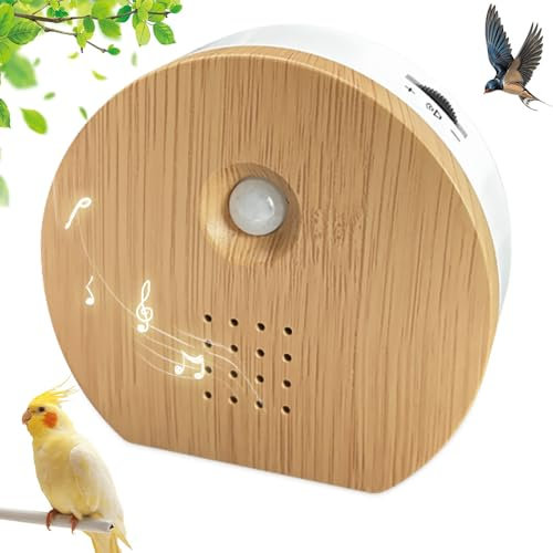 KUWUNG Vogelgezwitscher Box, Naturgeräusche Box mit Wandhalterung Soundbox, Vogelgezwitscher Bewegungsmelder, Vogelgezwitscher Box Bewegungsmelder, Vogelgesang