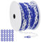 PATIKIL Blue/White Plastic Chain, 164 ft 6mm Safety Barrier Chain Large Plastic Chain Long for Crowd Control, Queue Line, Parking, Fence, Gate, Concert, Construction Site Decoration