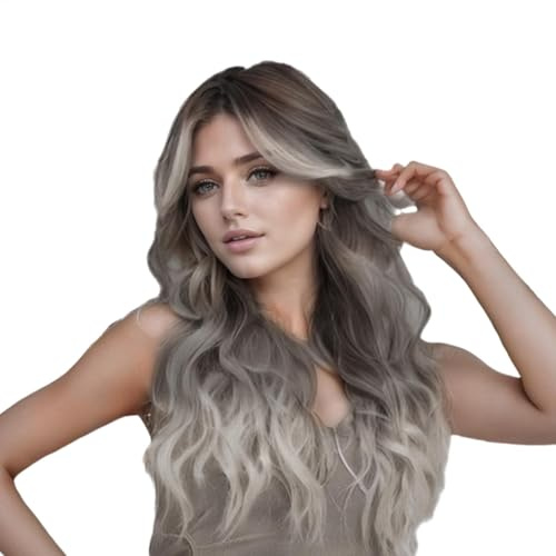 Wavy Wig, Middle Part Lace Front Wig Wavy Curl, 25 Inches Comfortable Headwear, Stylish Hair Accessorie, Size, Perfect for Birthdays, Gatherings Flawless Head Wear Looking