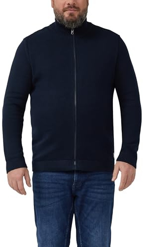 s.Oliver Baumwoll-Strickjacke mit Stehkragen und Logo-Patch