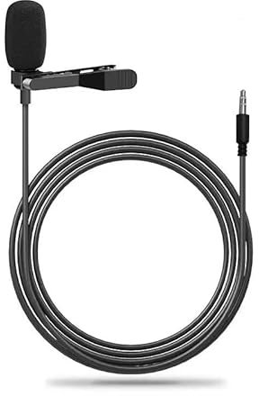 tiyiyok Micrófono de Solapa Profesional, Microfono Solapa Lavalier de 3,5 mm, Micrófono para Grabación de Audio, Ideal para Radiodifusión, Producción Cinematográfica y Creación de Contenidos