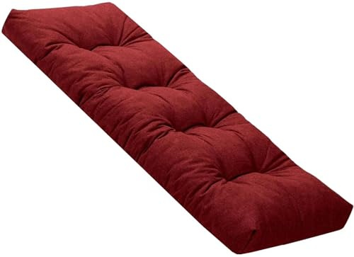 ELYSYSRL Bankauflage 150x50 120x40 120x50 100x40 150x40 Bankkissen 8cm Dicke Innen Outdoor Sitzauflage, Sitzkissen für Bänke und Gartenbänke Polsterauflage Auflage(Burgund,110x45cm x8cm Thick)