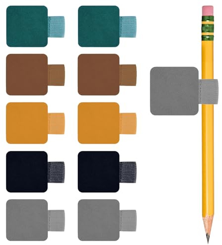 10 Stück Stiftschlaufe Selbstklebend,Stifthalter Notizbuch,Stifthalter Selbstklebend,Lederstifthalter,Stiftringhalter mit Elastische Schlaufe Stiftehalter,Leder Pen Loop für Notebook,Kalender,Tagebuch