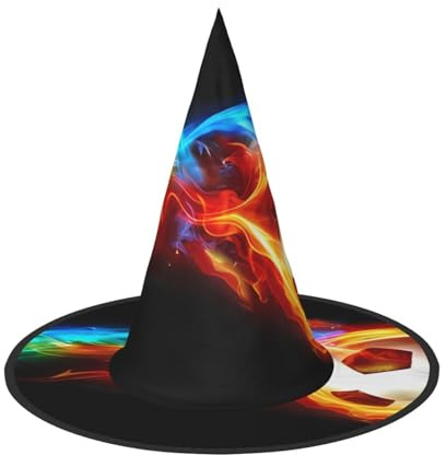 ZHAOUR 1 x Halloween-Hut – Feuerdrachen-Rolle, Fußball-Druck, Hexen-Dekor, Party, Cosplay, Rollenspiele, Karneval, Maskerade-Zubehör
