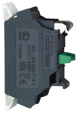 Schneider Electric ZB4BZ1015 Contact Block 1NO, Single Contact Block With Body/Fixing Collar 1No Spring Clamp Terminal