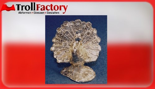 Unbekannt Zinngießform Pfau, ca. 90g Reinzinn
