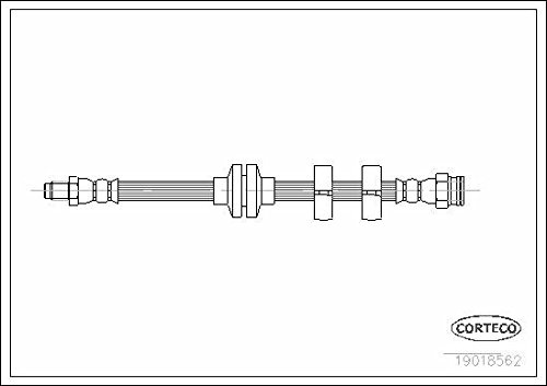 Corteco 19018562 Bremsschlauch vorne | 19018562 Kompatibel mit 145 (930_),146 (930_),Brava (182_),Bravo I (182_),Dedra (835_),Dedra SW (835_),Delta II (836_)