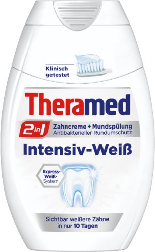 Theramed 2in1 Intensiv-Weiß Zahncreme & Mundspülung, 3er Pack (3 x 75 ml)